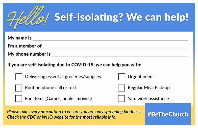 Product image for #BeTheChurch Self-Isolation Check | Free PDF Guide