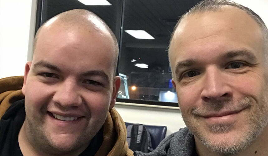 two men taking a selfie