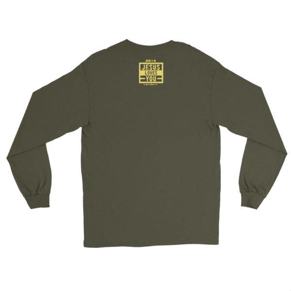 Mens Long Sleeve Shirt Military Green Back 6036790f03b01