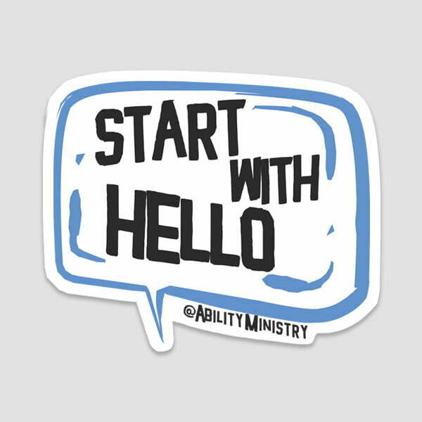 Product image for Start With Hello sticker
