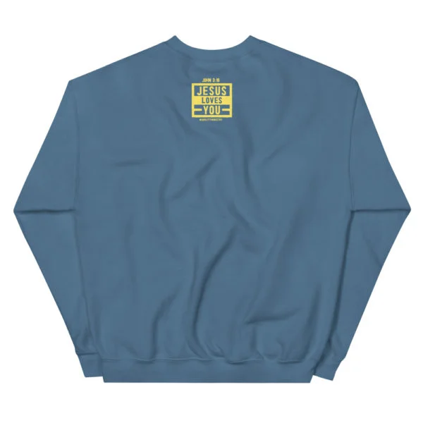 Unisex Crew Neck Sweatshirt Indigo Blue Back 60367aaa627e1