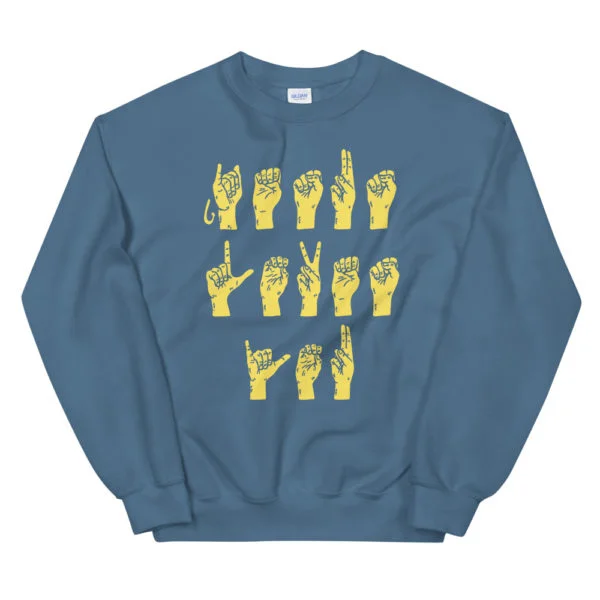 Unisex Crew Neck Sweatshirt Indigo Blue Front 60367aaa61838