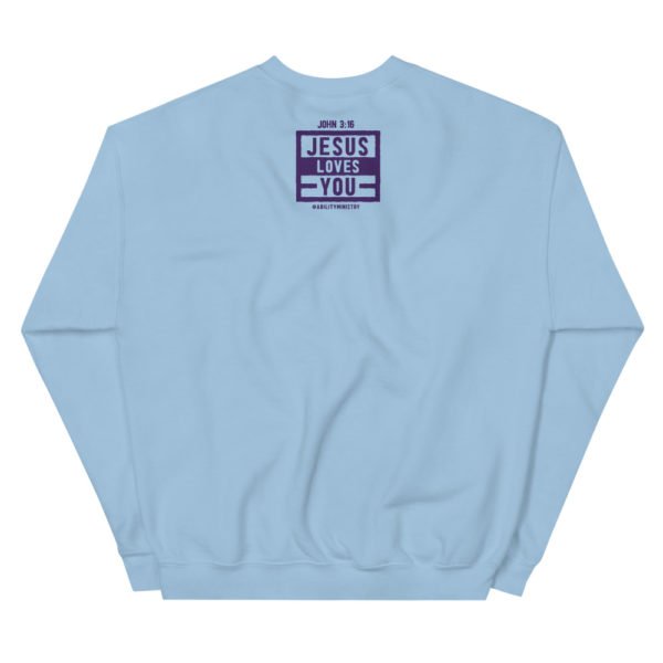 Unisex Crew Neck Sweatshirt Light Blue Back 603667736824a