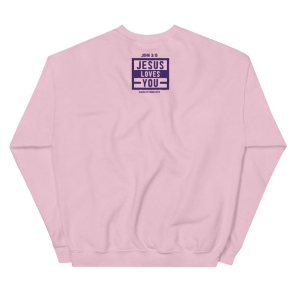 Unisex Crew Neck Sweatshirt Light Pink Back 60366773697b5