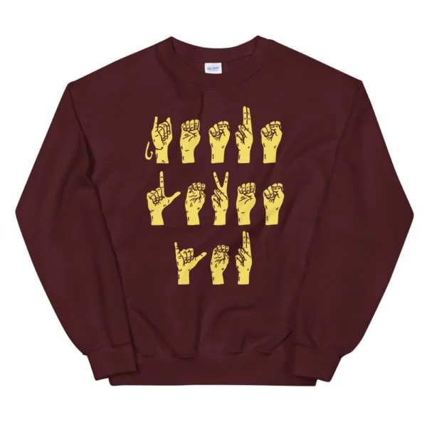 Unisex Crew Neck Sweatshirt Maroon Front 60367aaa5f69f