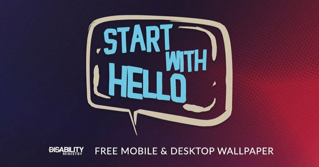 Start With Hello text inside of a text bubble