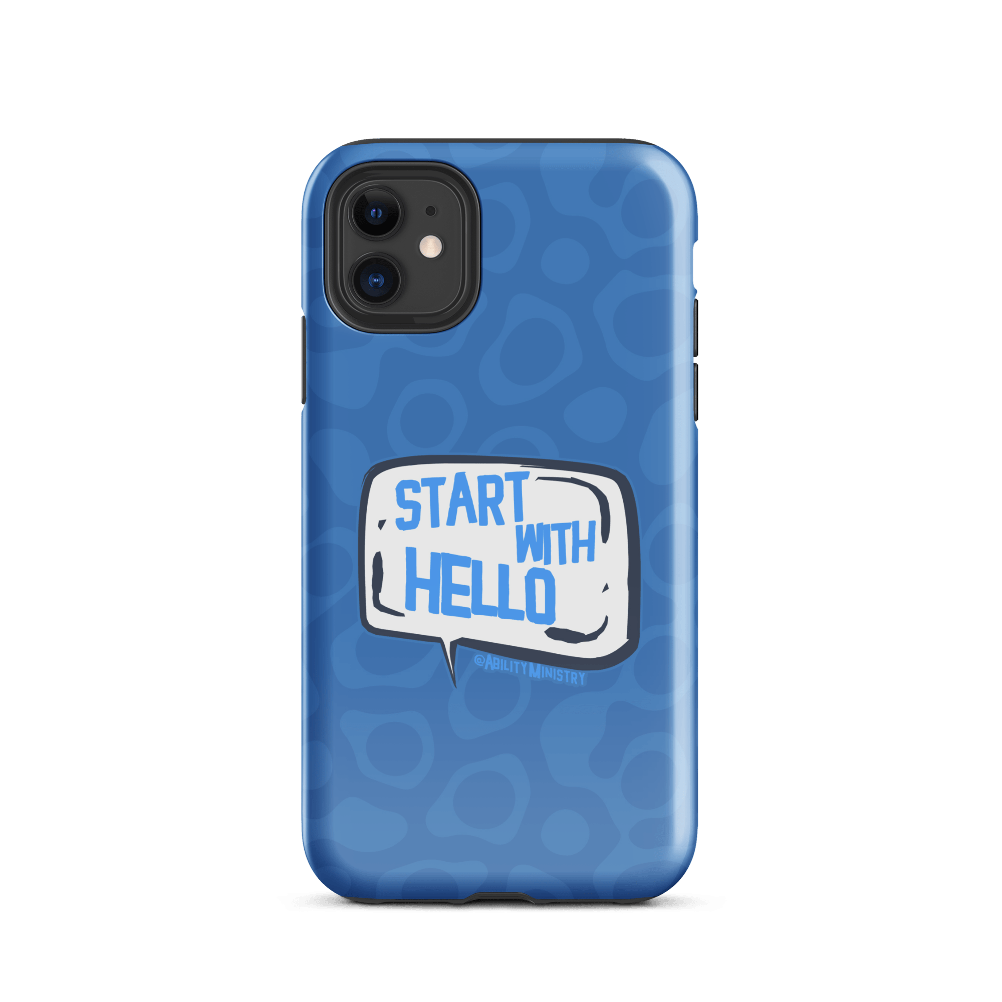 Product image for Start With Hello – Blue iPhone Case