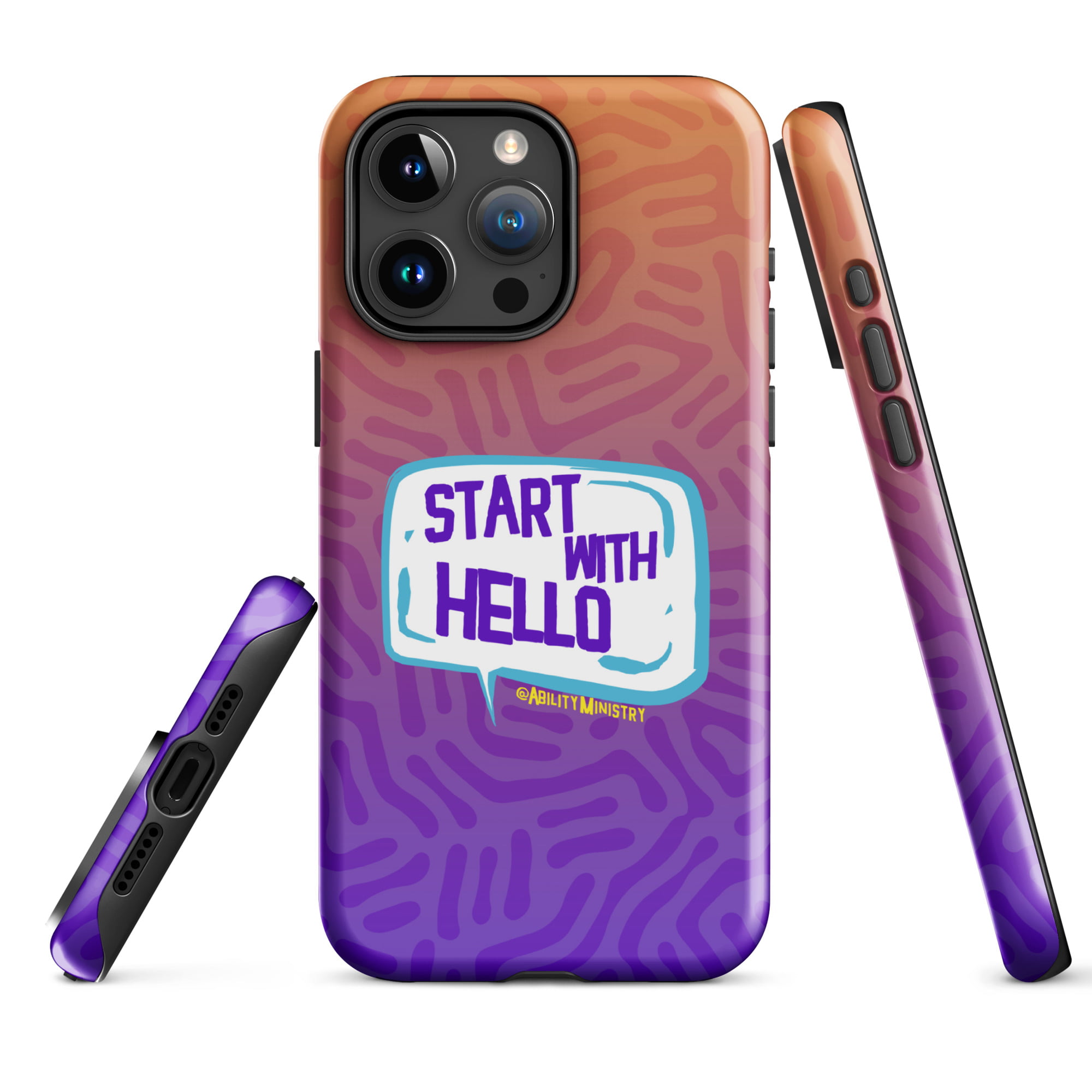 Product image for Start With Hello – Orange iPhone Case