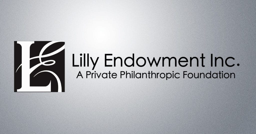 The logo of Lilly Endowment Inc., a private philanthropic foundation known for its major grants, features a stylized L and text on a gray background.