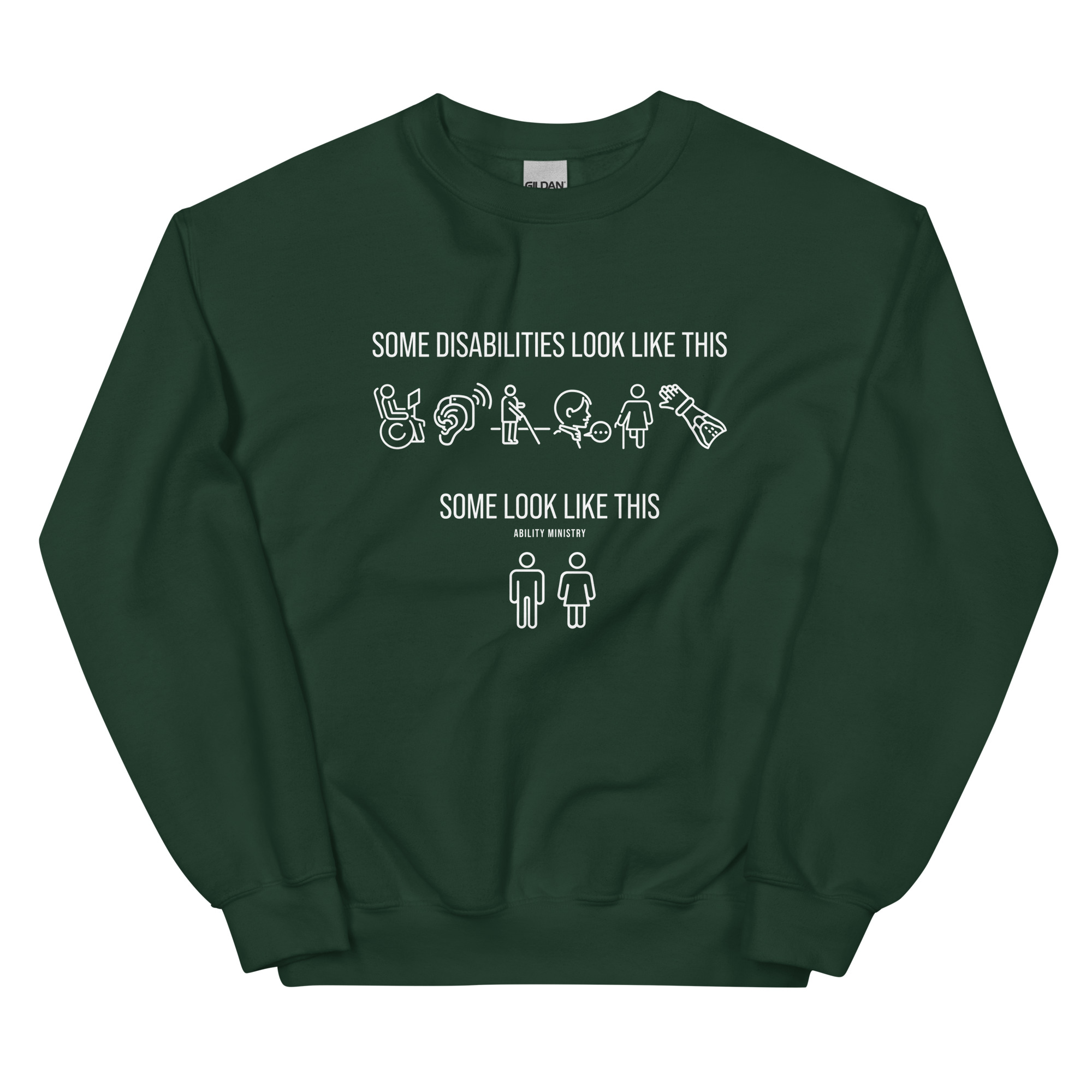 Unisex Crew Neck Sweatshirt Forest Green Front 67bce135dbedb.jpg