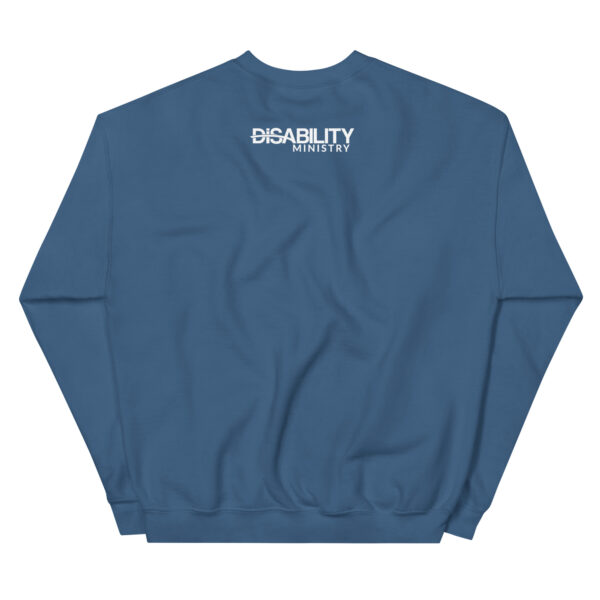 Unisex Crew Neck Sweatshirt Indigo Blue Back 67b65e2f35166.jpg