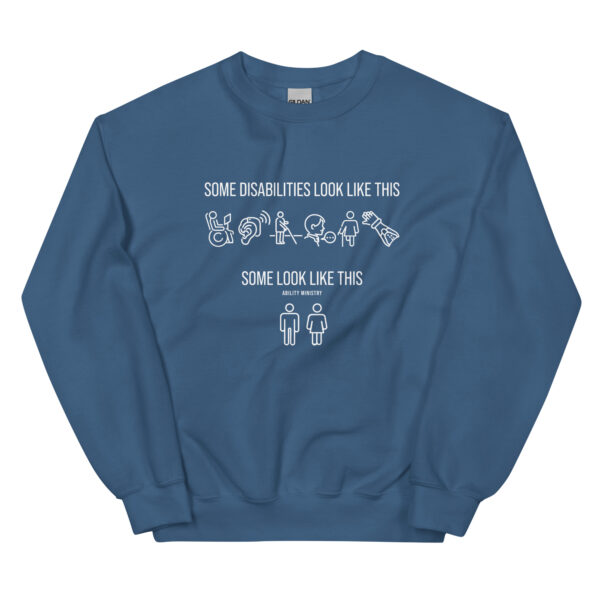 Unisex Crew Neck Sweatshirt Indigo Blue Front 67bce1367e1e3.jpg