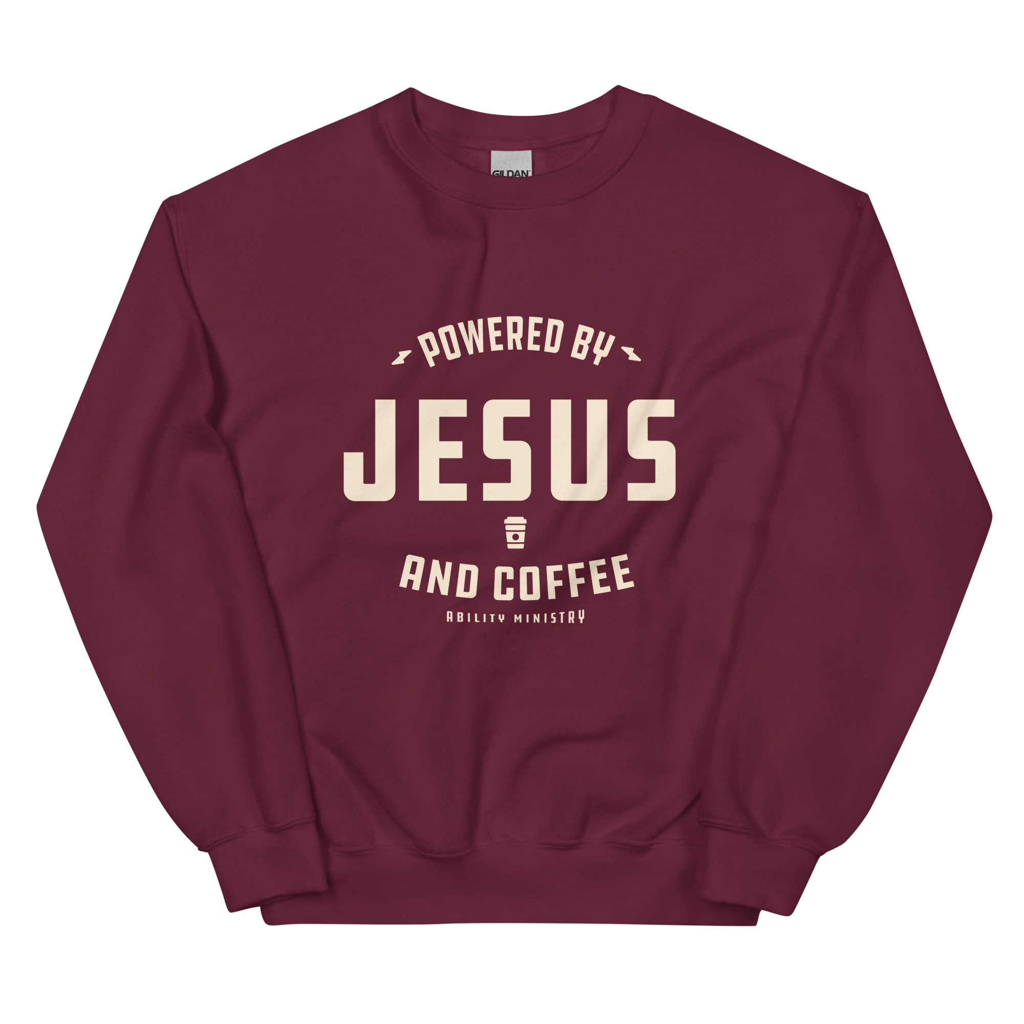 Unisex Crew Neck Sweatshirt Maroon Front 67afa25b7b852.jpg