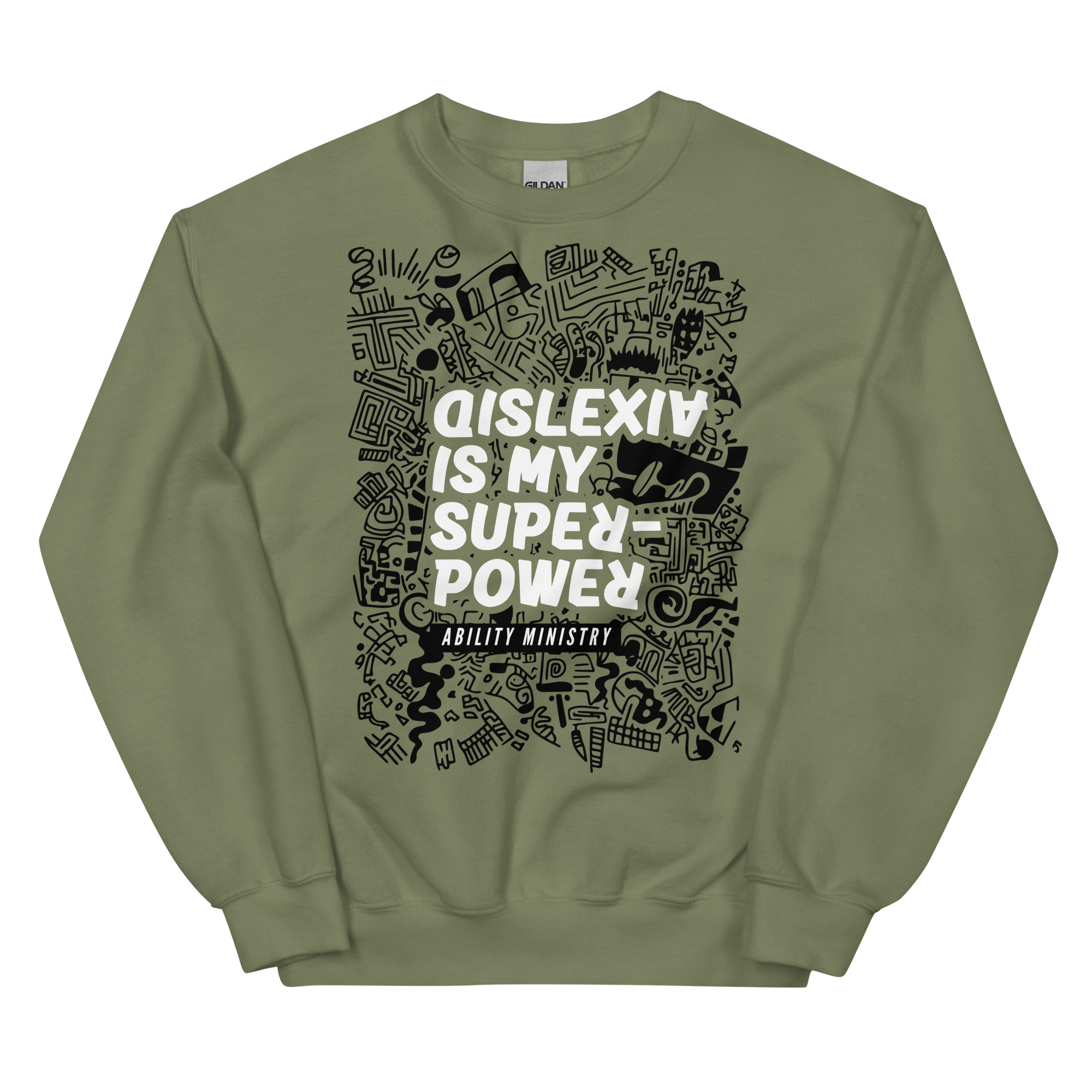 Unisex Crew Neck Sweatshirt Military Green Front 67ae83a130012.jpg