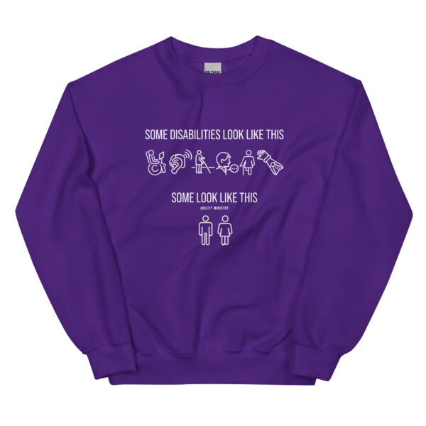 Unisex Crew Neck Sweatshirt Purple Front 67bce13605de8.jpg