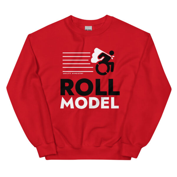 Unisex Crew Neck Sweatshirt Red Front 67ae7c906b81b.jpg