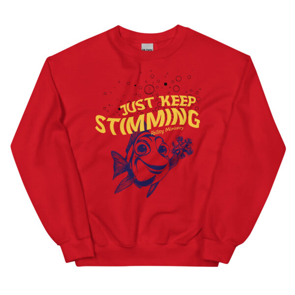 Unisex Crew Neck Sweatshirt Red Front 67afb062b7232.jpg