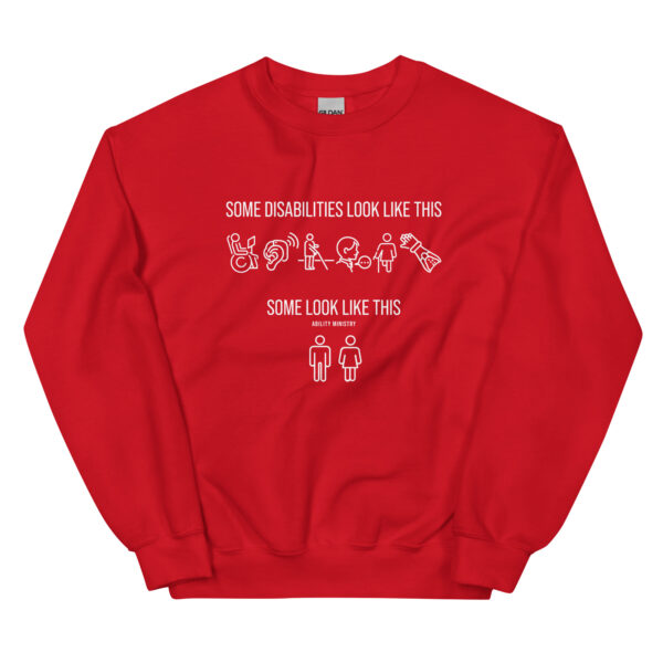 Unisex Crew Neck Sweatshirt Red Front 67bce1362f0a4.jpg