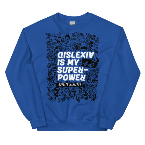 Unisex Crew Neck Sweatshirt Royal Front 67ae83a13944f.jpg