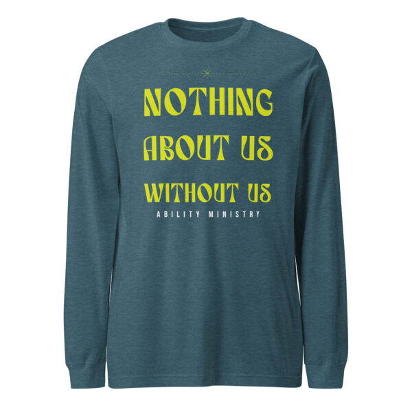 Unisex Long Sleeve Tee Heather Deep Teal Front 67b663a98d63f.jpg