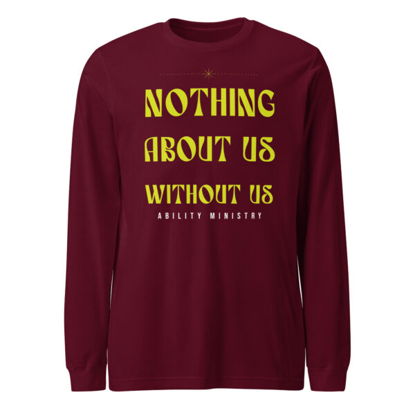 Unisex Long Sleeve Tee Maroon Front 67b663a97f519.jpg