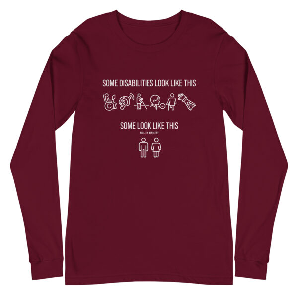 Unisex Long Sleeve Tee Maroon Front 67bcdf2127d28.jpg