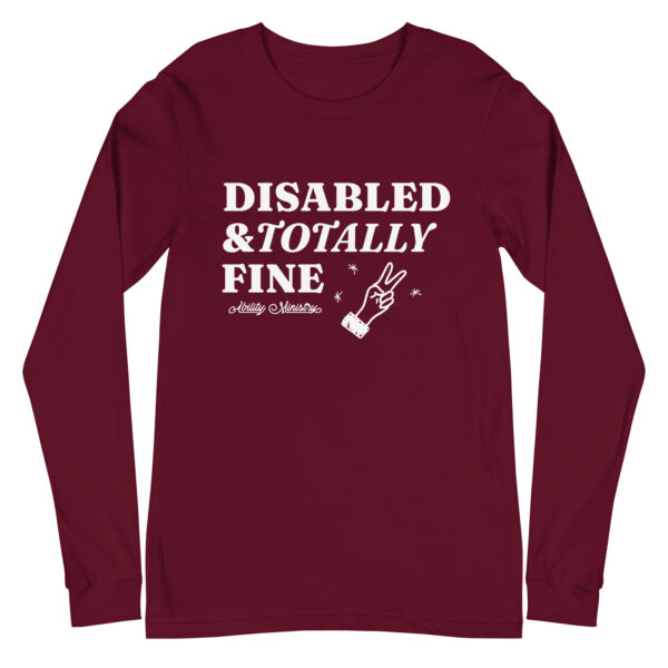 Unisex Long Sleeve Tee Maroon Front 67bcfa9a3e4a0.jpg