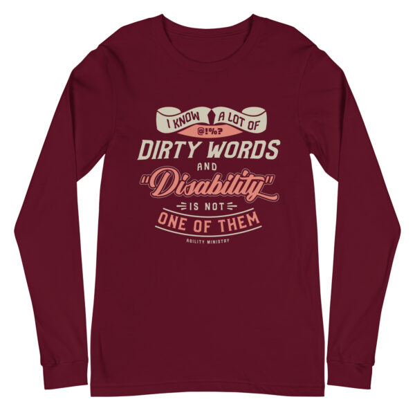 Unisex Long Sleeve Tee Maroon Front 67bdde671d3de.jpg