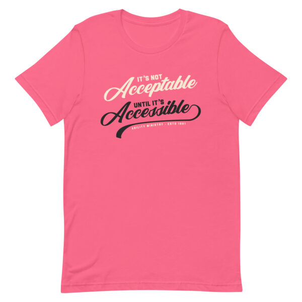 Unisex Staple T Shirt Charity Pink Front 67aba9148bf3e.jpg