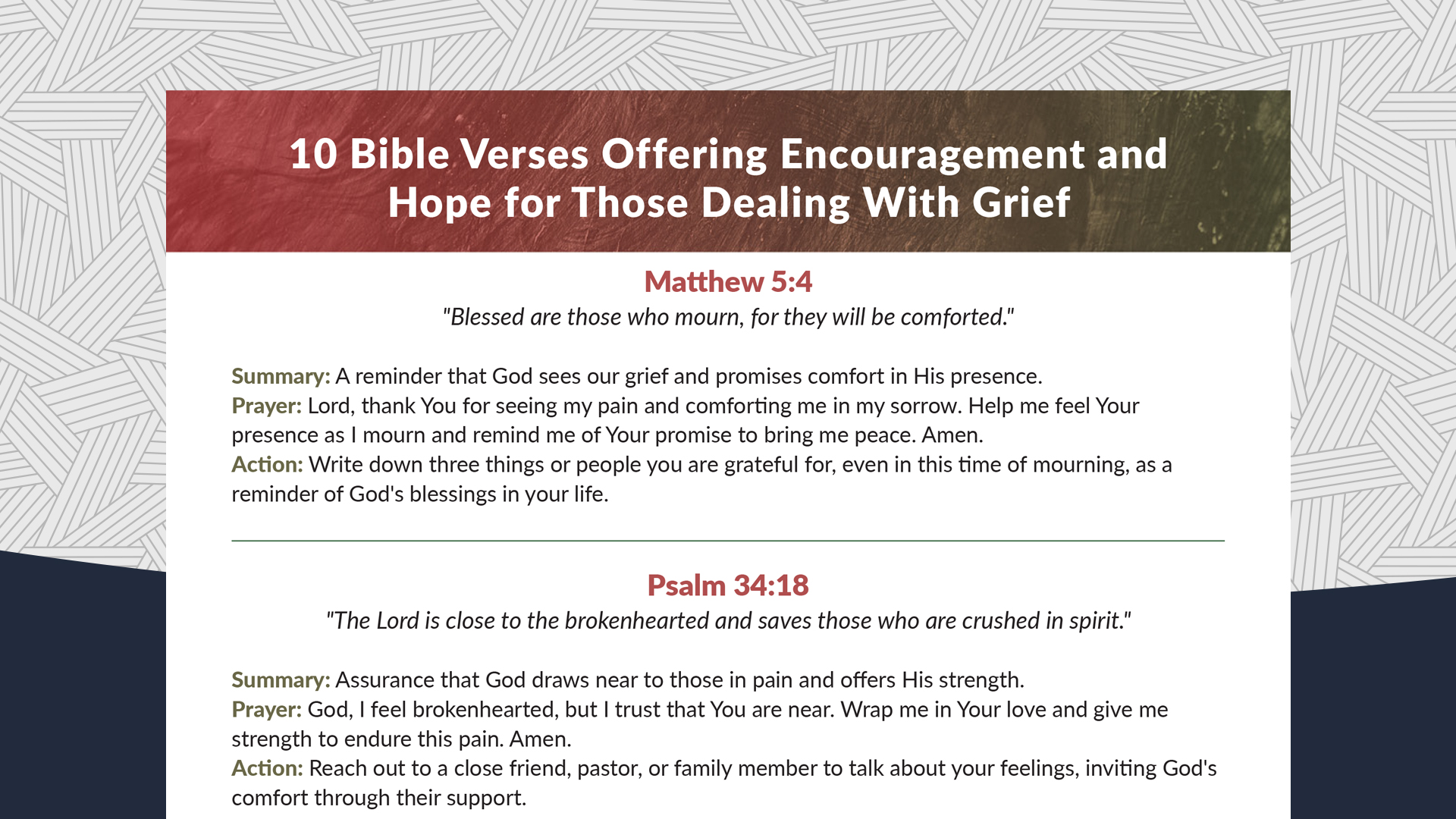 Product image for Top 10 Bible Verses for Those Dealing with Grief